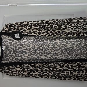 Large Leopard Print Open Front Cardigan With Pockets Nwt